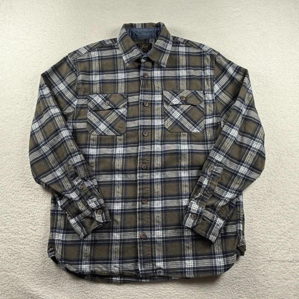 Jachs Heritage Flannel Shirt Men Large Multicolor Cotton Plaid Classic Button Up